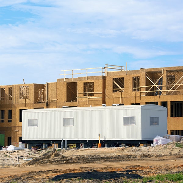 construction site office trailers can be customized with added features such as bathrooms, kitchenettes, and additional office space